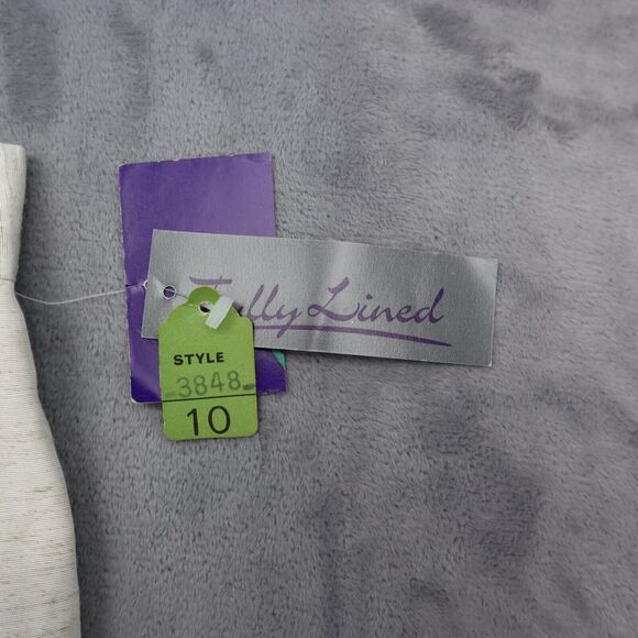 Tofy Skirt Womens 10 Ivory Lined Back Slit Midi Straight Pencil Casual - Picture 7 of 16